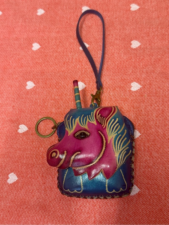 Handmade Handbags - Hand made and embossed leather unicorn wristlet